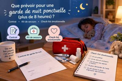 Que prévoir pour une garde de nuit ponctuelle (plus de 8 heures) : contrat, kit de secours et check‑list émotionnelle