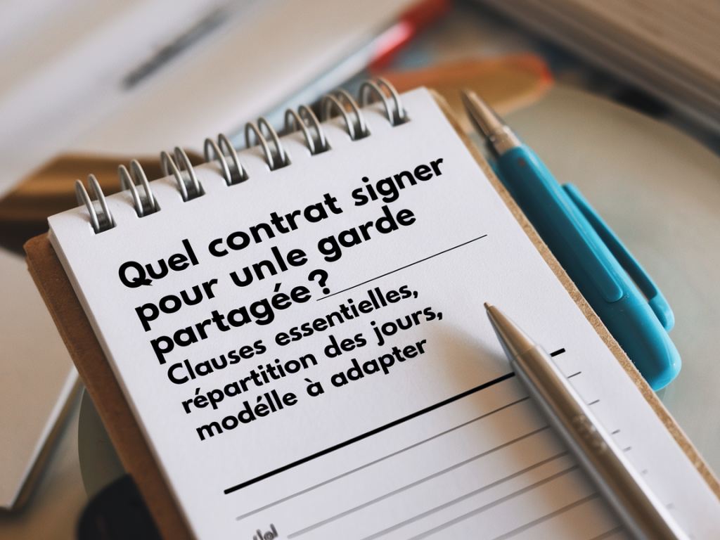Quel contrat signer pour une garde partagée : clauses essentielles, répartition des jours et modèle à adapter
